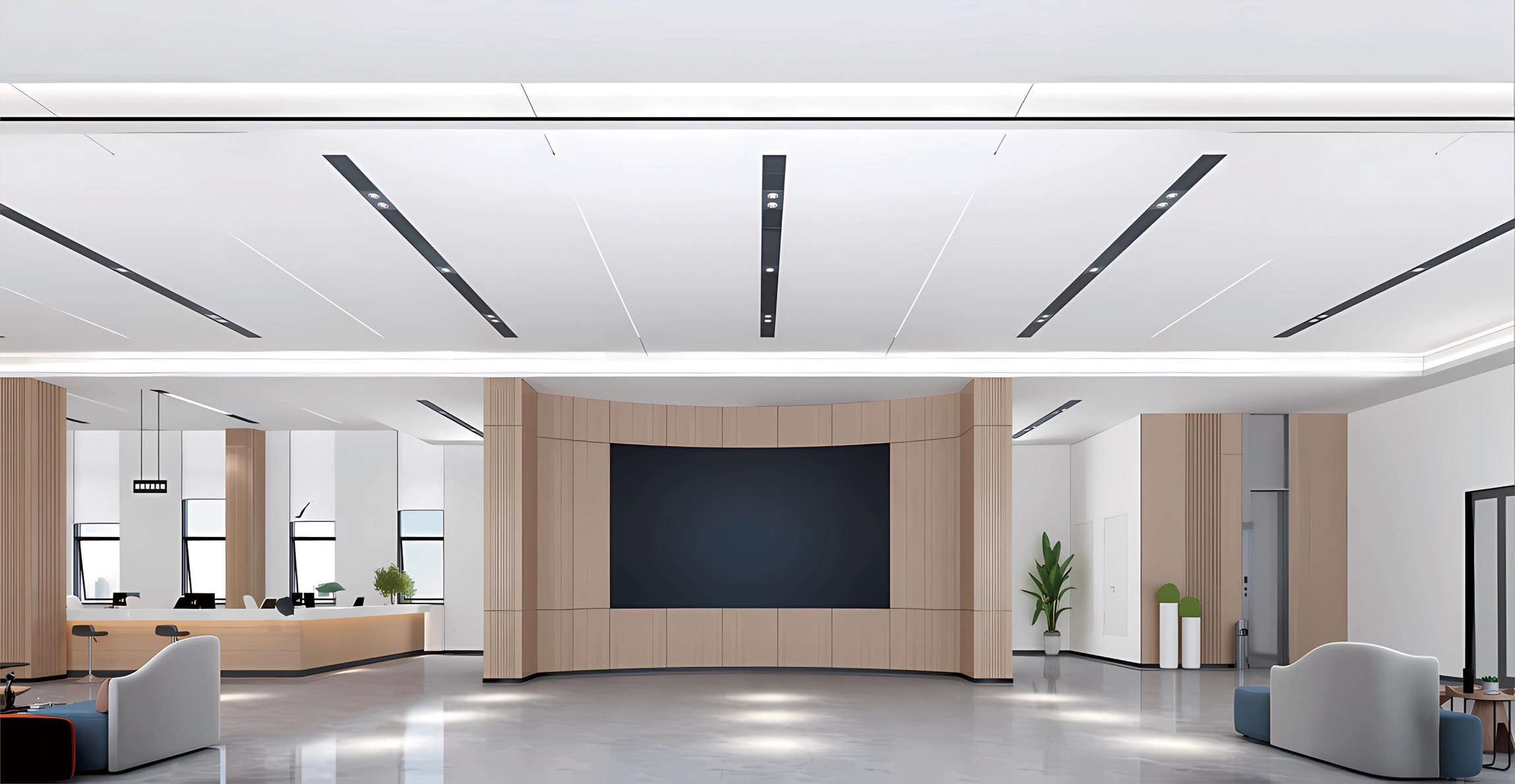 泰安远望跨境电商室内装饰（一层大厅）