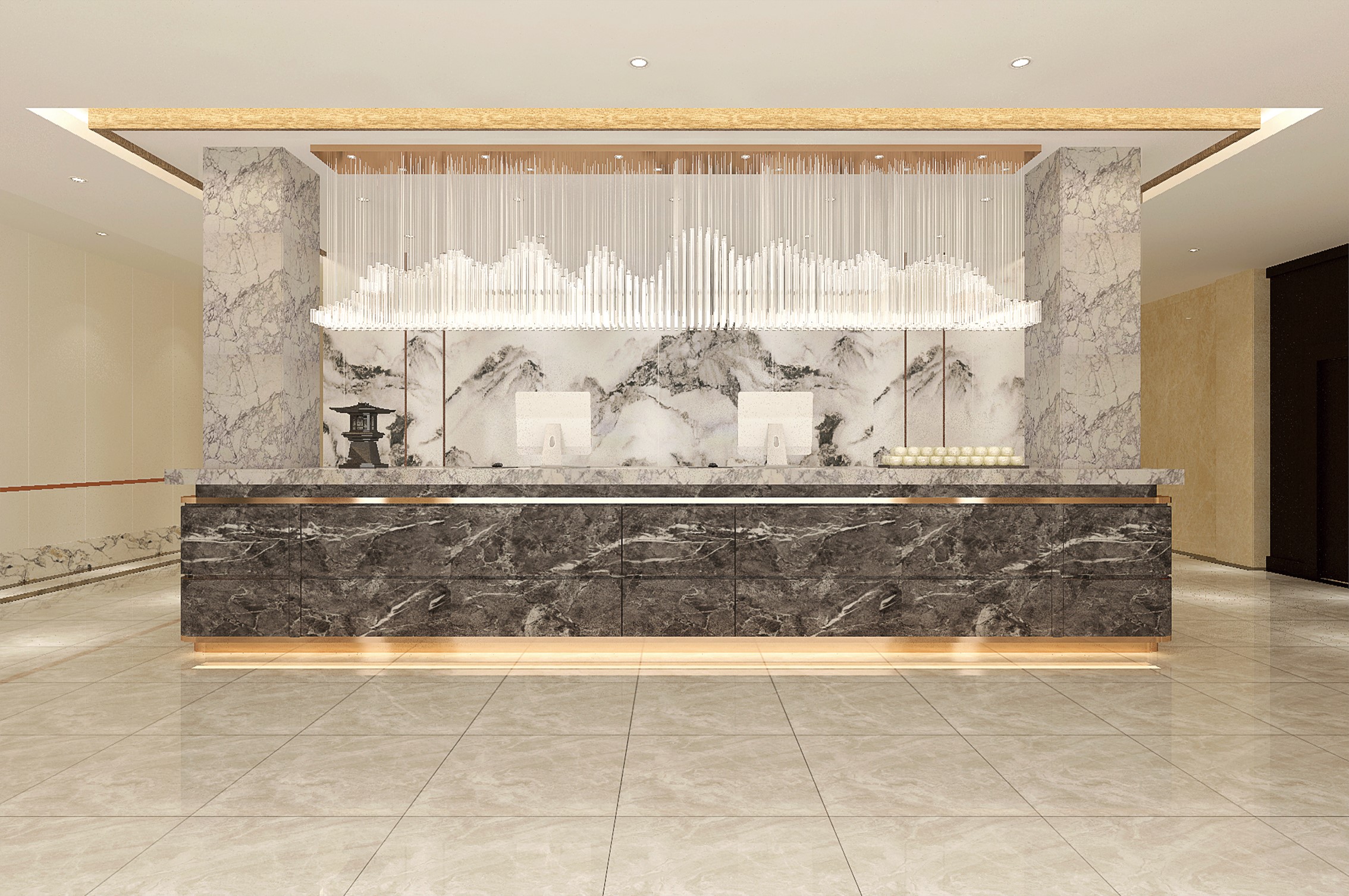 8-东岳山庄1-2服务台.jpg 泰安东岳山庄装饰装修(图1)